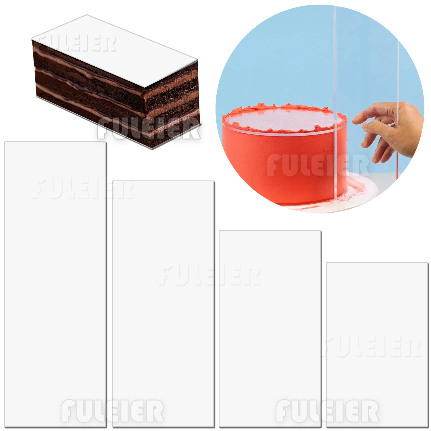Tray Mold Rectangle - الاكريليك كعكة كريم مكشطة ، مستطيل