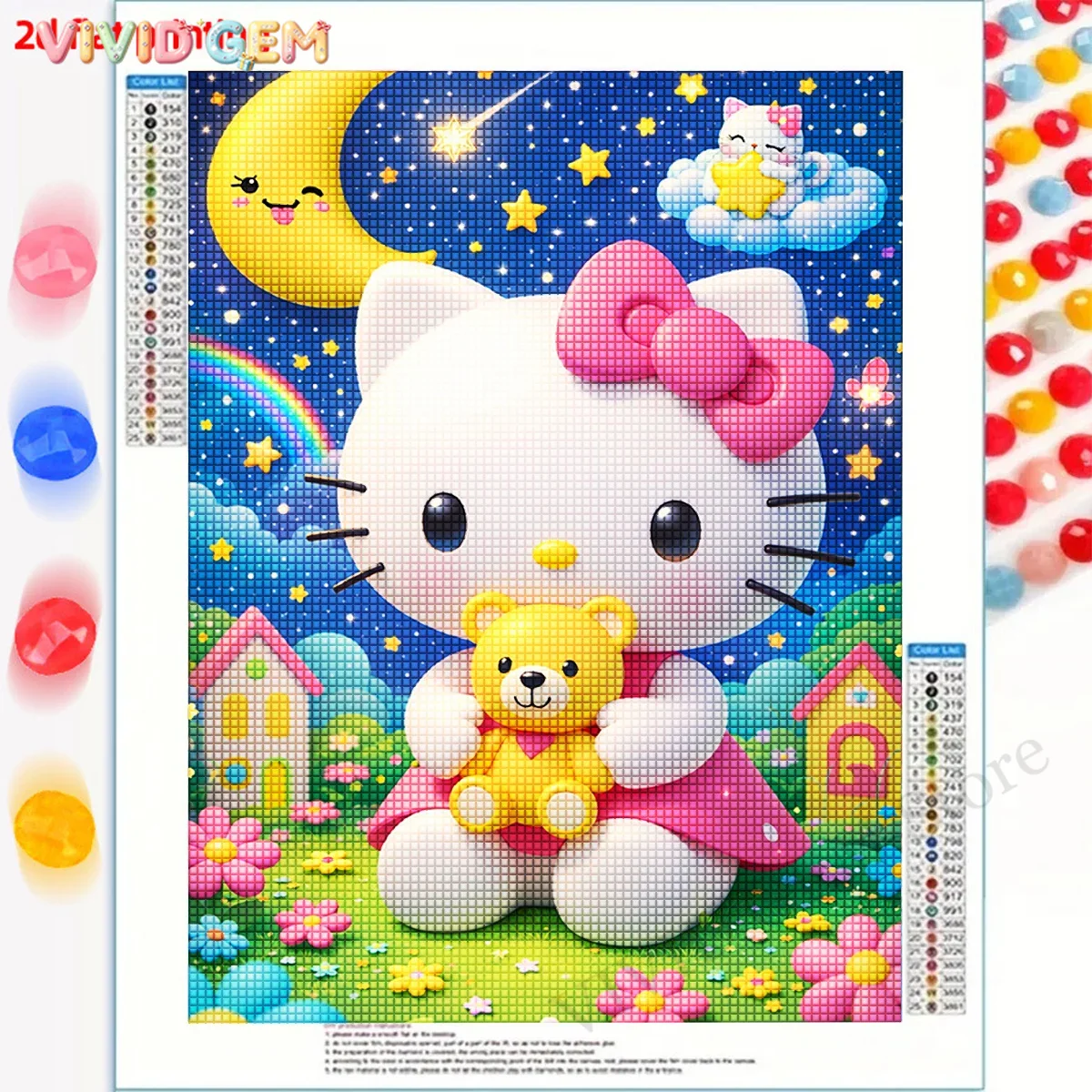 Resin Art Canvas - VIVID GEM لوحة ماسية جديدة لطيفة