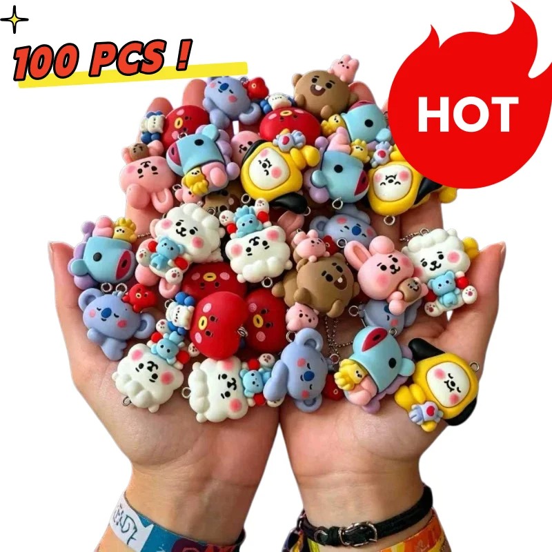 Resin Art And Craft - 7 قطع من إكسسوارات BT21 الكرتونية