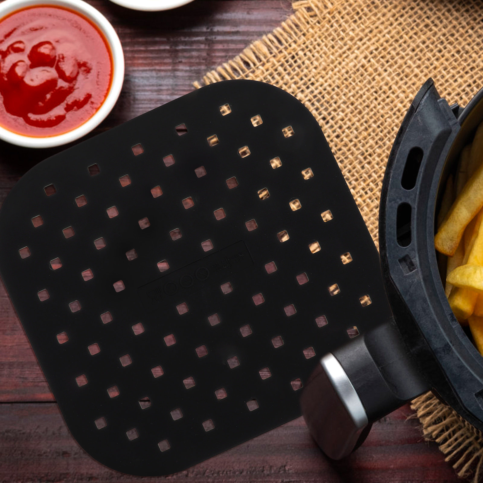 قطعتان من بطانة المقلاة الهوائ - مراجعة Tray Mold Rectangle وسعره