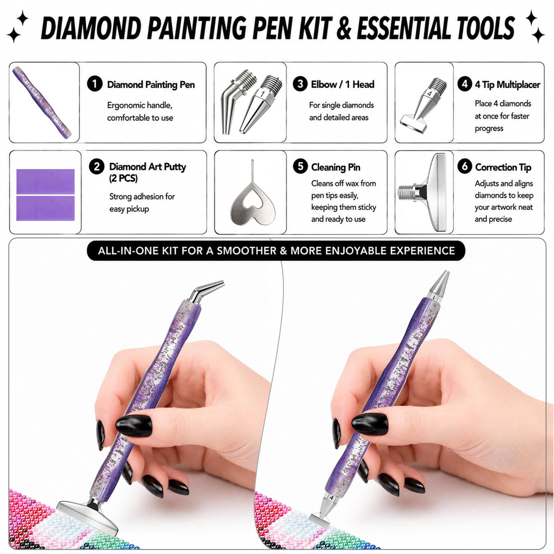 قلم فني للرسم بالألماس، ذو طرف - مراجعة Resin Art And Craft وسعره