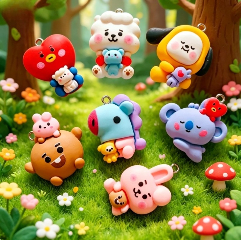 7 قطع من إكسسوارات BT21 الكرتو - مراجعة Resin Art And Craft وسعره