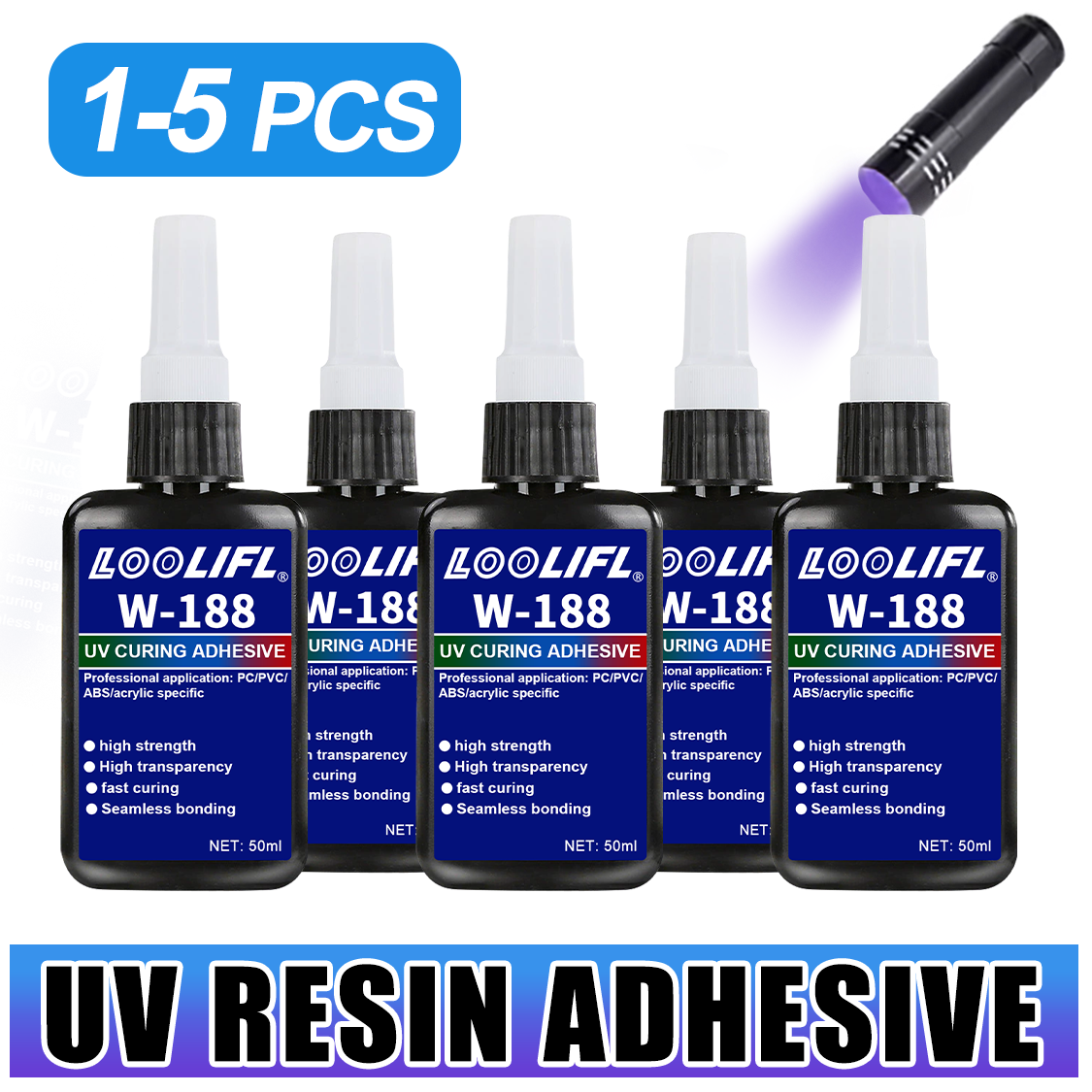 لاصق LOOLIFL 188 القوي 50 مل م - مراجعة Resin Art Uv Light وسعره